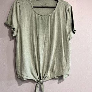 Anjal Knot-Front Tie Crop Top